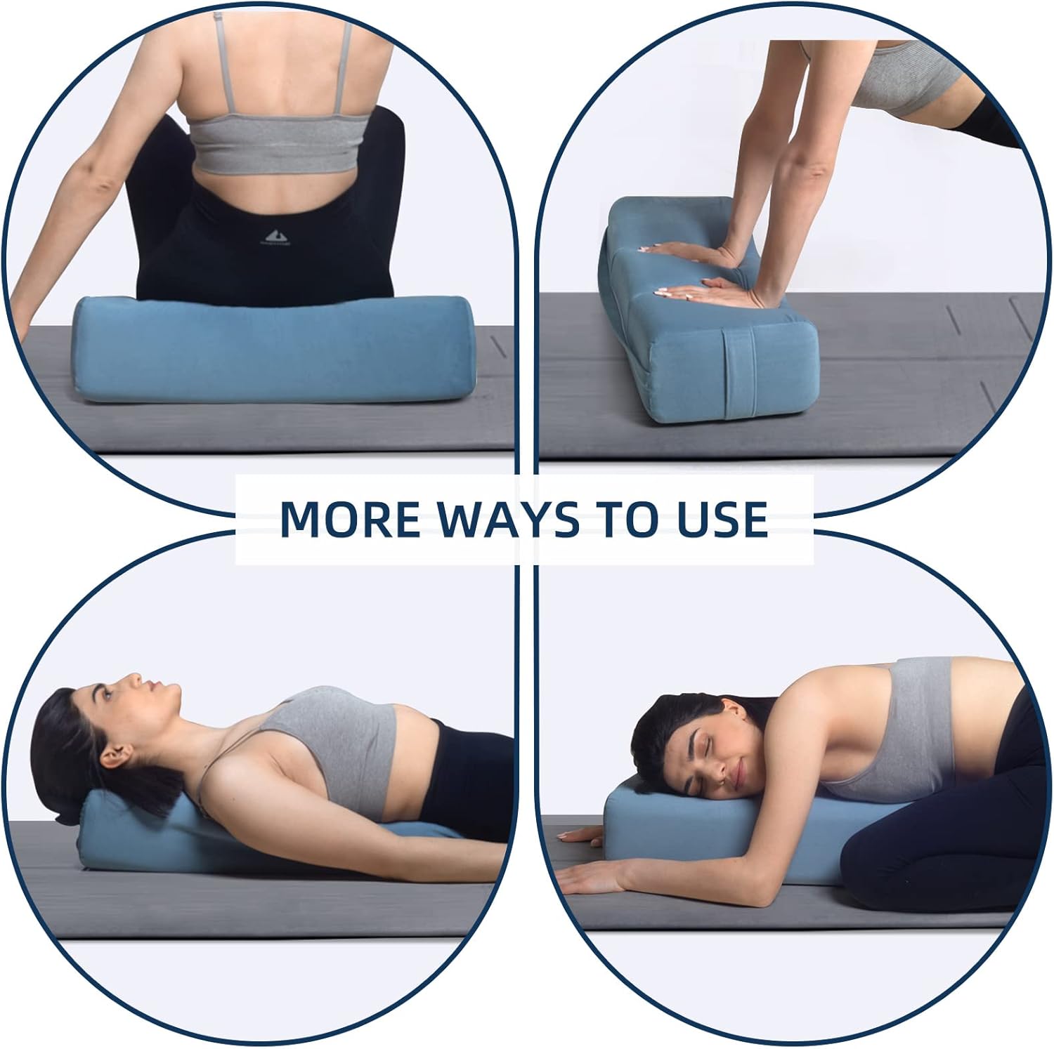 NOFFA Yoga Bolster Pillow for Yin Yoga, Pilates, Meditation Support Cushion, Rectangular Yoga Foam Wedges with Washable Cover : Sports & Outdoors