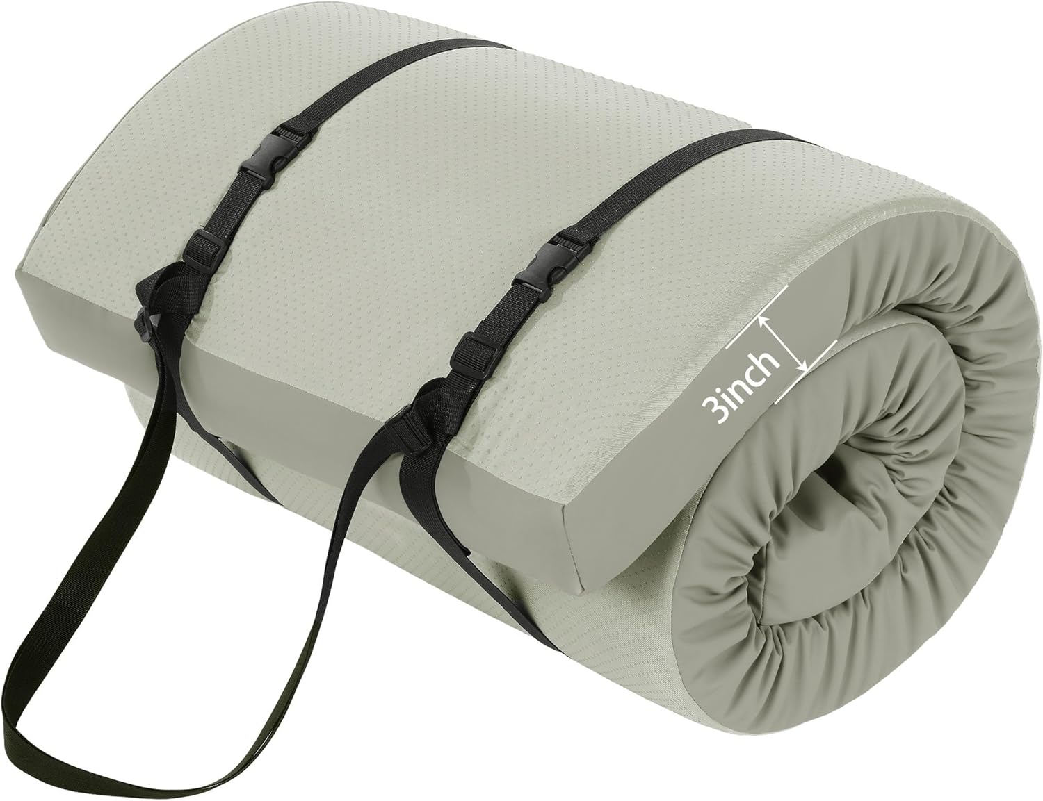 MABOZOO 3 Inch Thick Yoga Mat, Extra Thick Gymnastics Mat With Carrying Handles for Men Women, PU Leather Anti-Tear Fitness Foam Exercise Mat for Yoga, Pilates, Stretching Gray