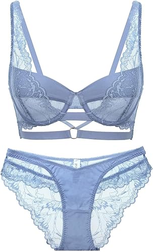 UNIDIOSA Conjunto de brasier y bragas, conjunto de lencería para mujer, brasier de encaje push up, brasier cómodo con aros para mujer, sexy y