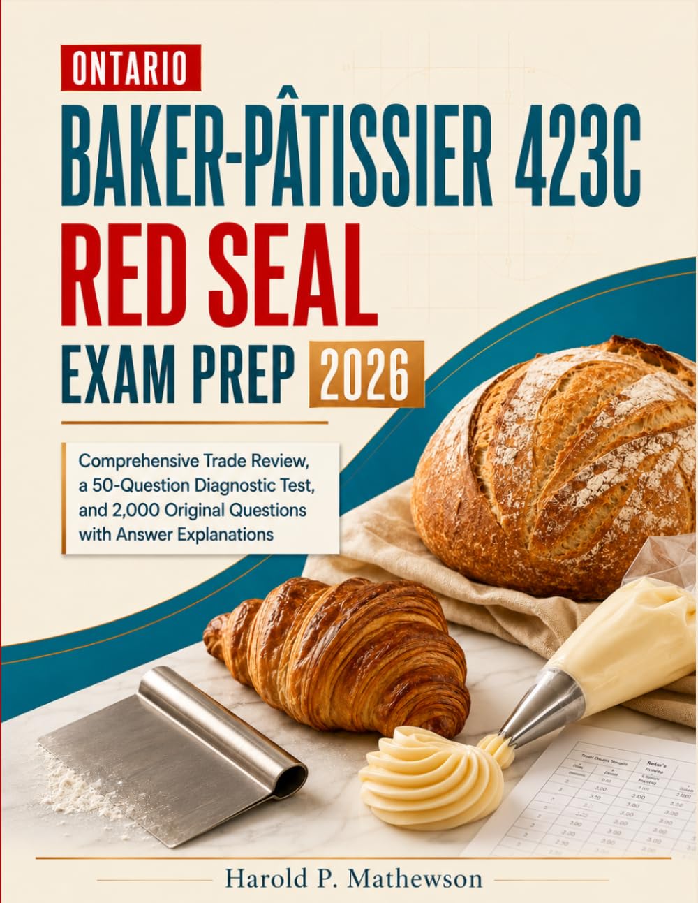 Ontario Bakerpâtissier 423c Red Seal Exam Prep 2026: Comprehensive Trade Review, a 50-Question Diagnostic Test, and 2,300 Original Questions with Answer Explanations