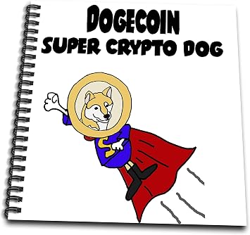 Drawing Book 8 x 8 inch - Funny Dogecoin Superhero Cryptocurrency Digital Crypto Dog Shiba Inu Funny