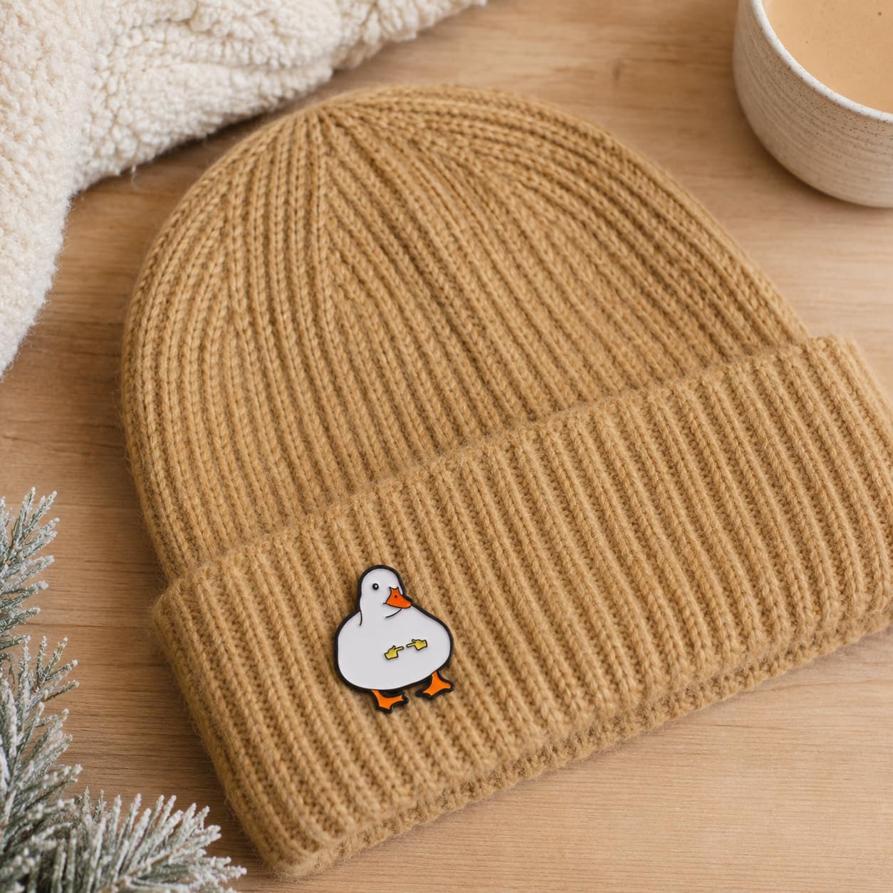 Funny Shy Duck Enamel Pin - Humor Internet Meme Duck Pins Brooch for backpack, jackets, Hats. Fun Animal Brooches Gift for Friends, Family and Students image 4