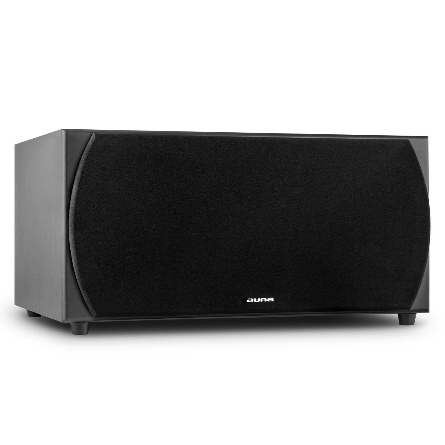 Auna Linie 501SW WN Subwoofer Activo 500W Nogal (Entradas y Salidas de Nivel bajo y terminales de conexión para Altavoces satélite, por Ejemplo, o Altavoces de estantería y amplificadores)
