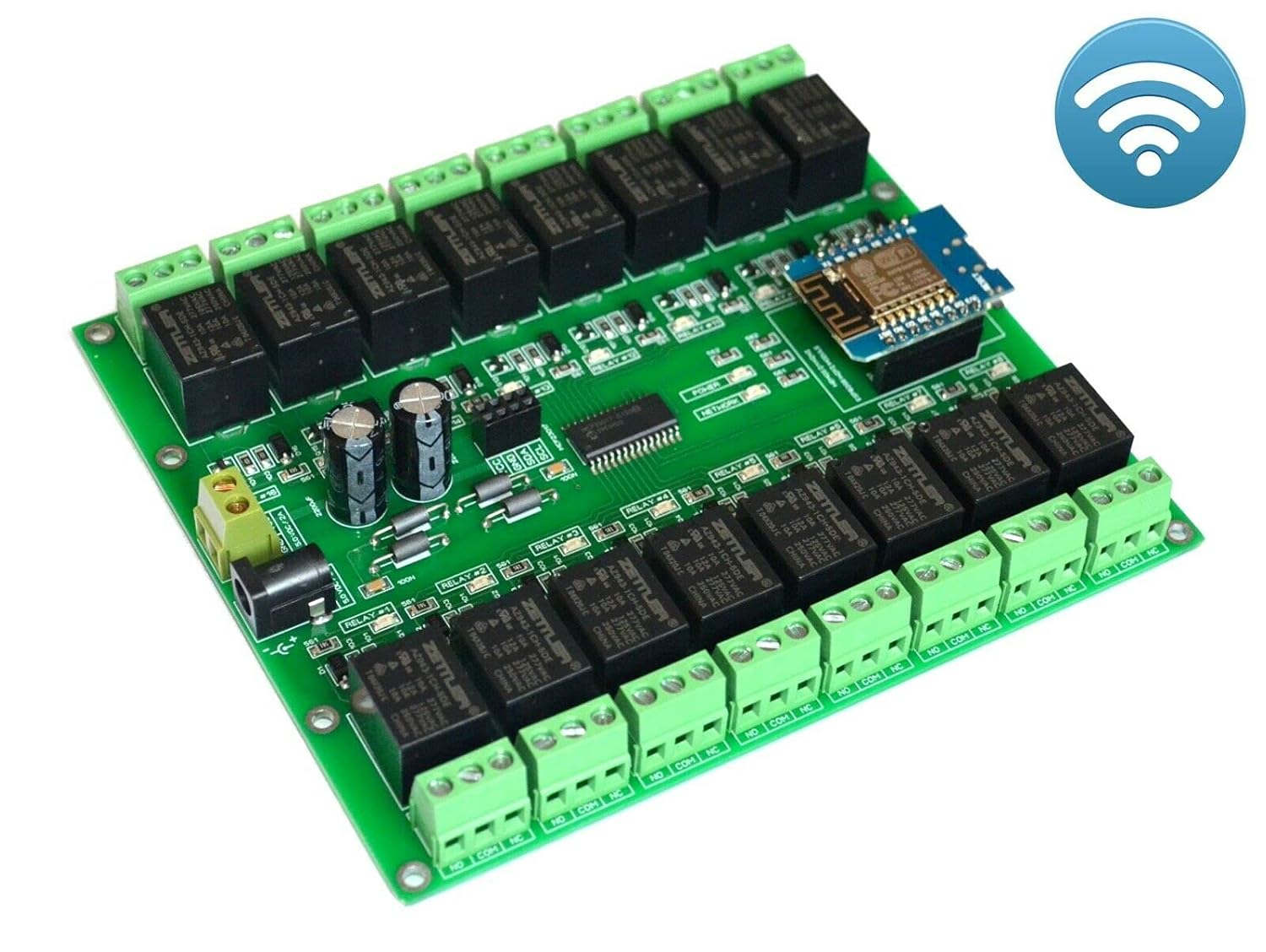 WiFi 16 Channel Electromagnetic Relay ESP8266 Module Smart Home Controller Compatible with ESPHome Home Assistant