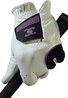 Stuburt Golf STGLV09 Womens Urban All Weather Golf Glove WIth Cabretta & Synthetic Leather, White/Black, Womens Left Hand Large