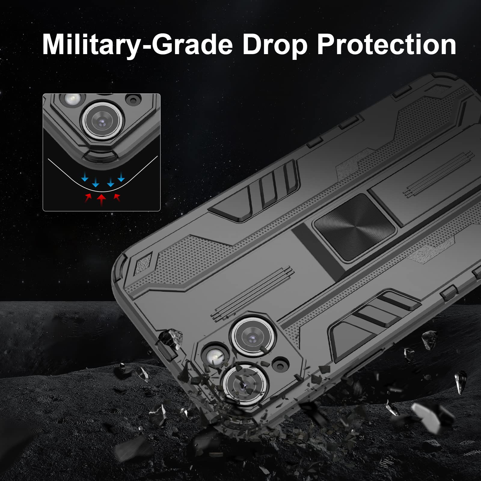 Funda para Xiaomi Redmi Note 15 Pro 5G, Carcasa Antigolpes con Soporte anular metálico, Case Protectora de Grado Militar, Azul — view 81