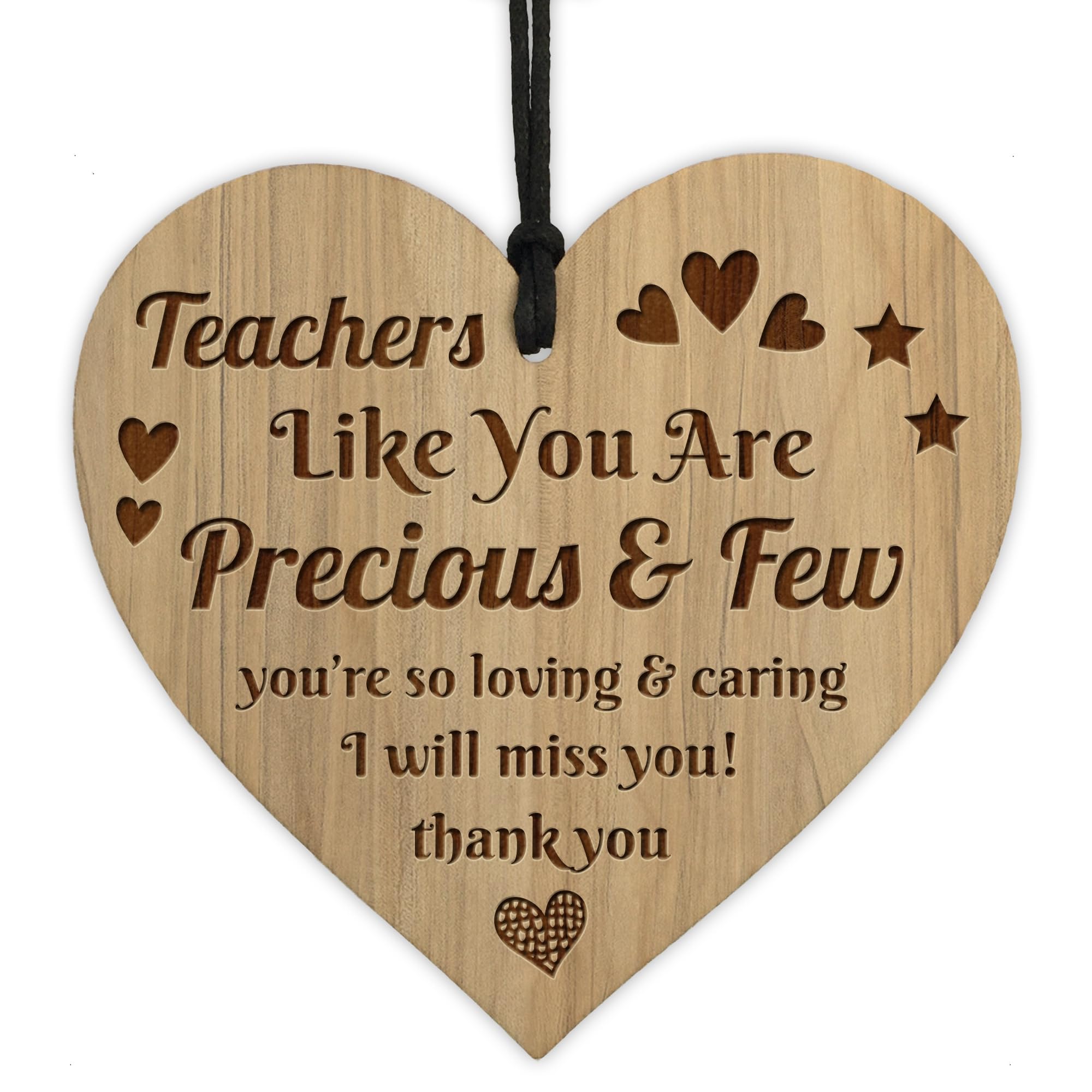 Red Ocean Teacher Gifts For Him Her Engraved Wood Heart Gift For Teacher THANK YOU GIFT FOR HIM HER Teacher Gifts For Men Women Keepsake