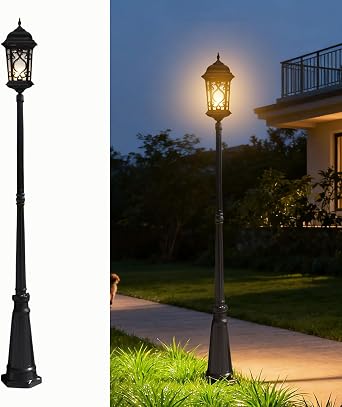 Outdoor Lamp Post Light, 71 Inch Hardwired Electric Pole Light