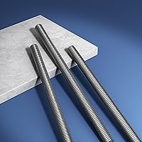 Vista 4 de Varilla y tachuelas totalmente roscadas M3 x 2.362 in, varillas de rosca derecha de acero inoxidable 304, paso de rosca M3-0.5 para pernos