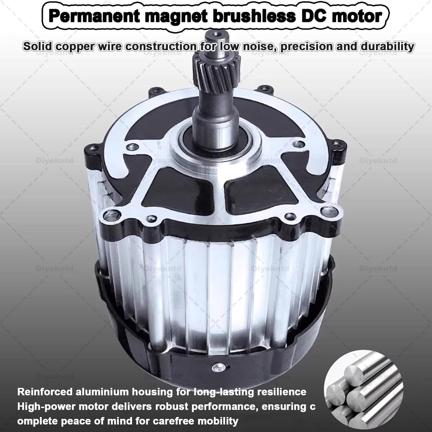 Electric Tricycle Motor Permanent Magnet Brushless Differential Motor, 16T Gear 5 Holes Shaft for Electric Go Kart Trike ATV Quad Buggy, Four-Wheeler, DIY Part 60V-1300W