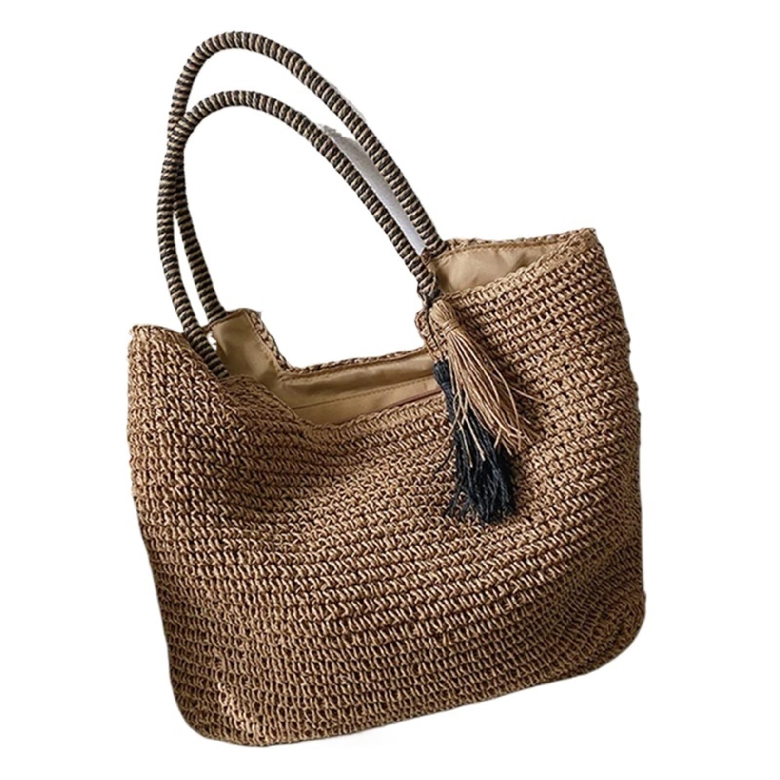 EBZFASO Straw Crochet Shoulder Bag