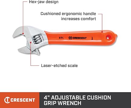 Crescent 4 Adjustable Cushion Grip Wrench - Carded - AC24CVS