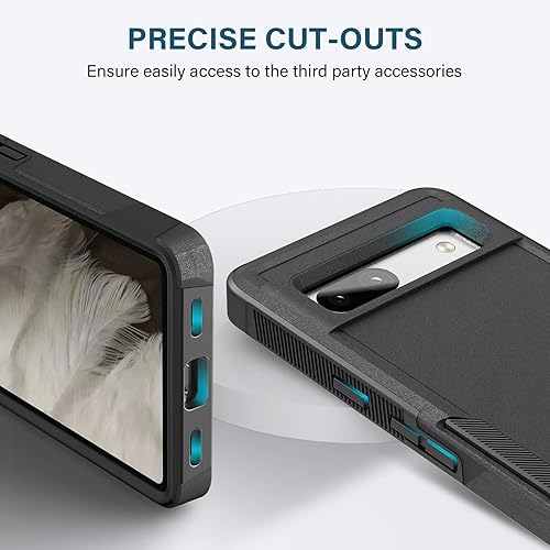 Miniatura 4 de ZUSLAB Funda compatible con Google Pixel 7 2022, ajuste delgado, de goma y policarbonato a prueba de golpes, funda protectora antideslizante para