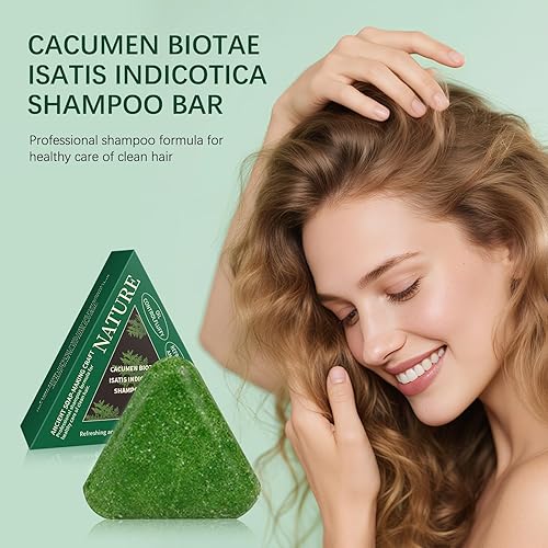 Miniatura 2 de Soelegant Nature Triangle Barra de champú, barra de champú verde, fórmula Polygonum Multiflorum, fórmula de limpieza profunda y nutritiva, fortalece