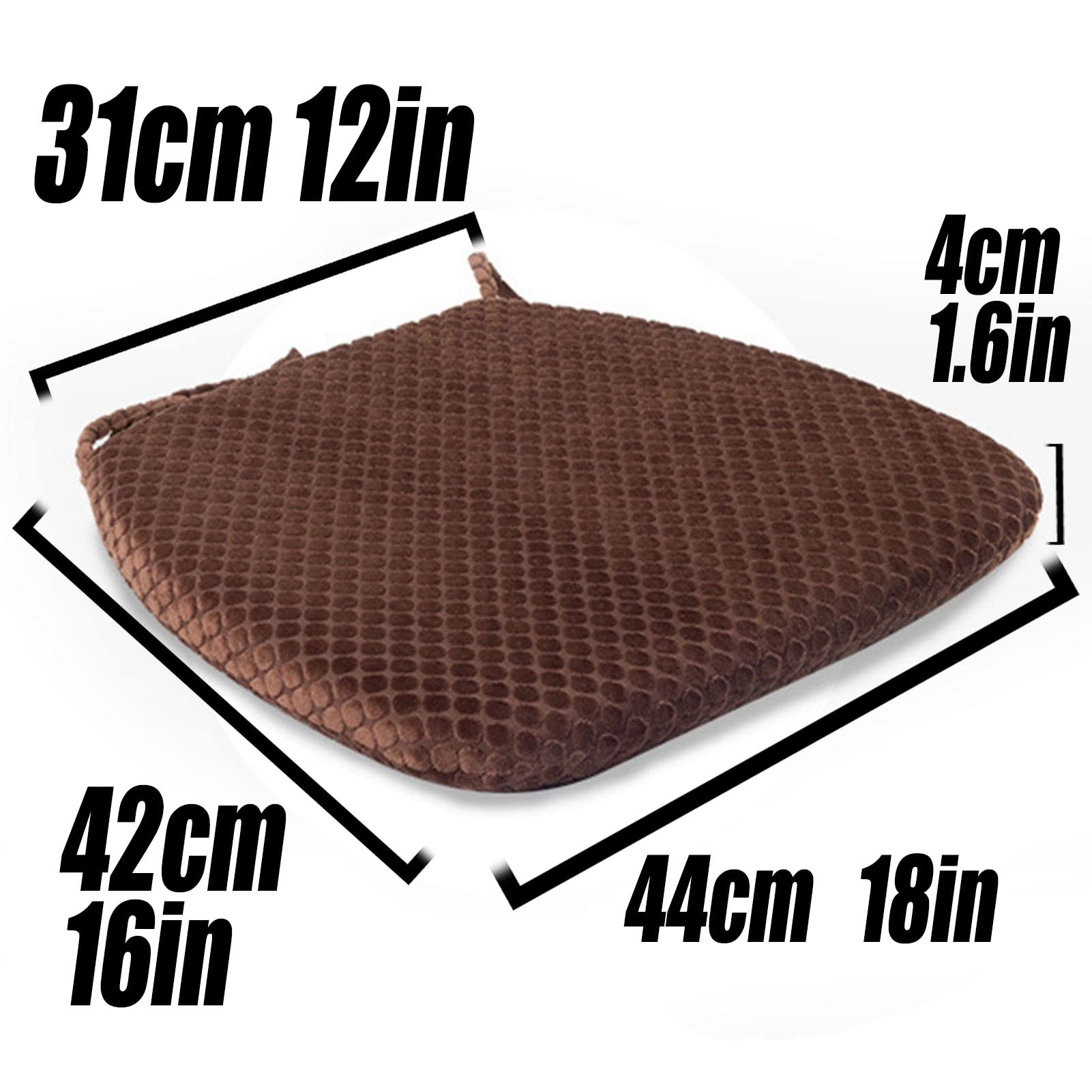 Cuscino Memory Foam Per Sedia 40x40 Cm - Medio Morbido, Antiscivolo, Fodera Impermeabile Lavabile