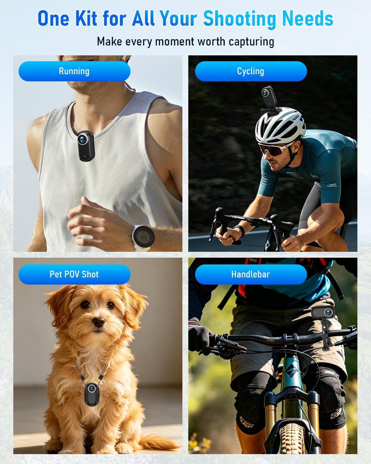 4K Mini Body Camera with 1.47" Screen, Waterproof Thumb Size Wearable Action Camera with Magnetic Clip & Helmet Mount, 64GB Portable POV Camcorder for Vlogging, Cycling, Travel, Outdoor Sports, Wi-Fi