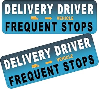 2 Pack Delivery Driver Magnetic Signs for Vehicles, Delivery Driver Magnet for Car, Reflective Flex Delivery Car Door Magnet (White-Black 2 Pack)