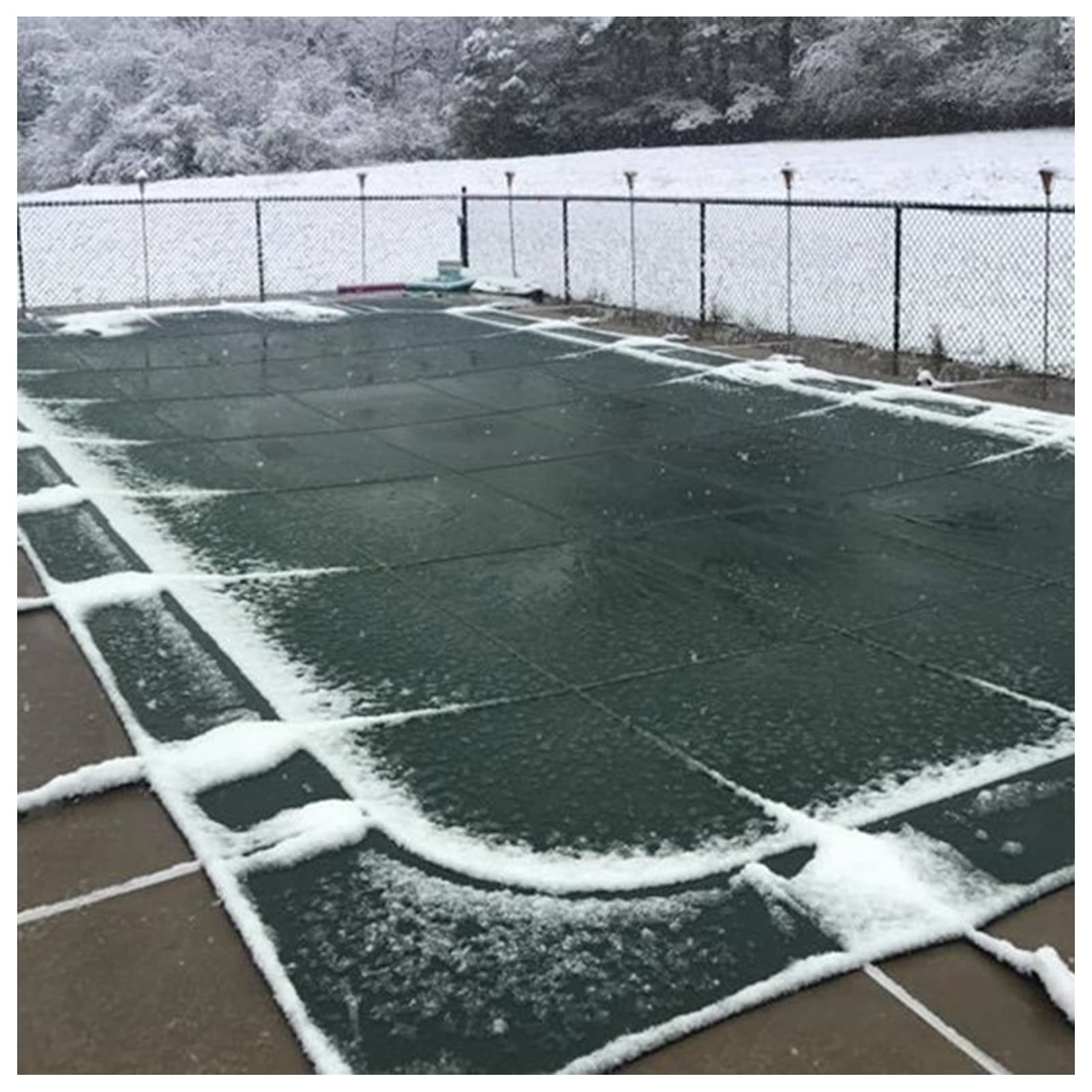 Cobertor Solar para Piscinas Cubierta de seguridad para piscina rectangular antinieve para invierno, hogar/jardín/hotel Manta protectora para piscina extra grande, malla verde, fácil instalación