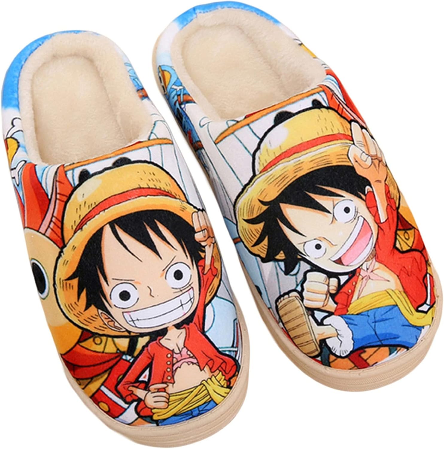 WANHONGYUE Anime Slipper Soft Plush House Slippers Men Women Winter Anti-slip Indoor Slip on Shoes