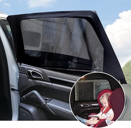 VAGURFO Paquete de 2 cubiertas de ventana completas de diseño único para ventanas laterales y traseras, accesorios de automóvil, parasol, protección
