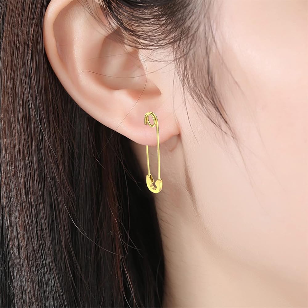 Bo Win 6 Paia Orecchini A Cerchio In Acciaio Inossidabile 316L – Set Colorato Argento, Nero, Oro, Blu, Arcobaleno, Oro Rosa