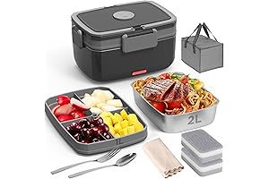 Electric Heating Lunch Box for Men: 90W Fast Heating Meal Companion for Work & Travel