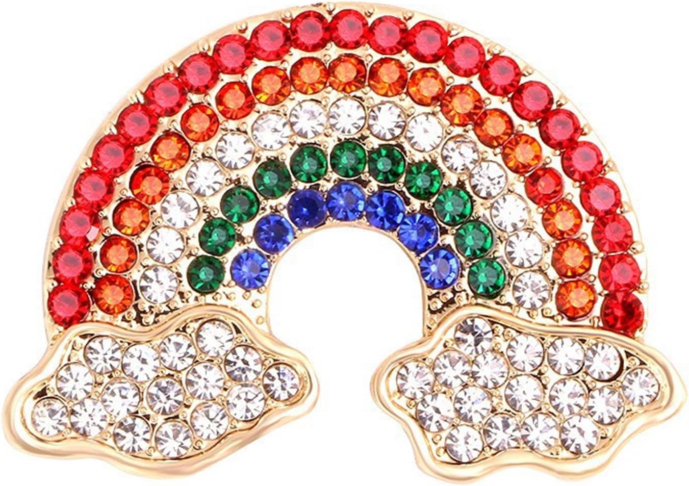 WCRAZYE Rainbow Cloud Brooch Pin for Women Girls Colorful Crystal Rhinestone LGBTQ Pride Rainbow Brooch Lapel Backpack Badge Hat Bag Decoration Accessories for Pride Month Parades and Events