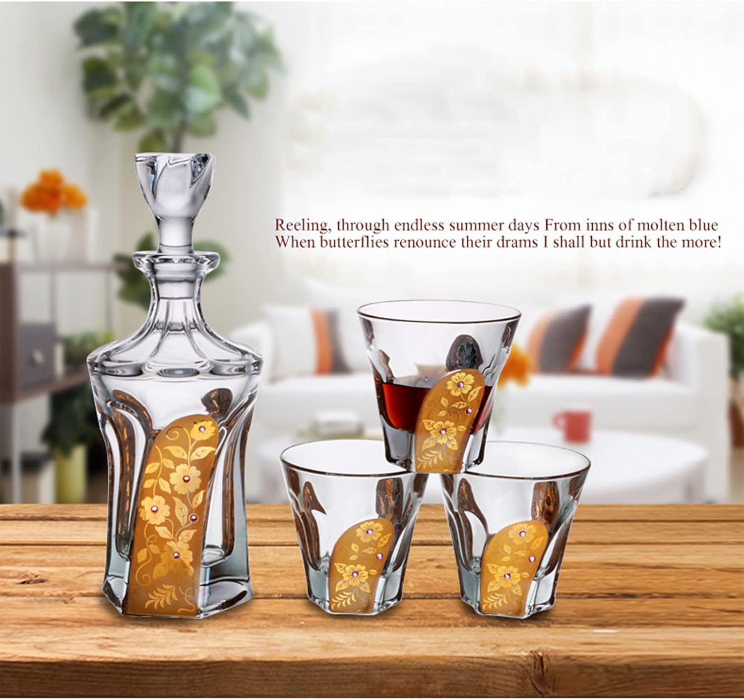 Glass Whiskey Decanter Cup 7pcs/Set Europe Crystal Wine Bottle Beer Cups Wedding Party Gift Drinkware Whiskey Liqour Pourer Home Bar Vodka
