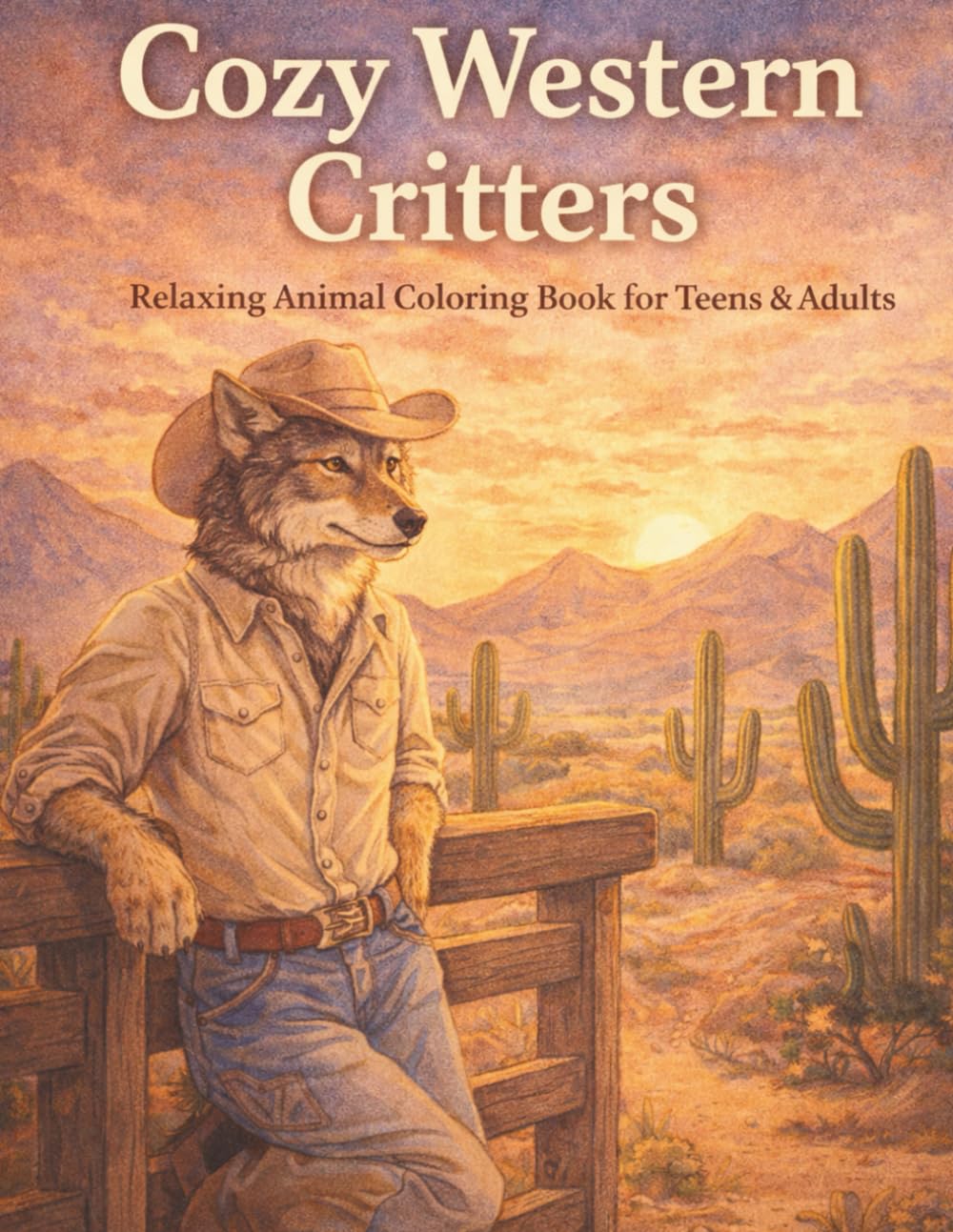 Cozy Western Critters: Relaxing Animal Coloring Book for Teens & Adults