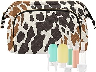 Kigai Cow Print Makeup Bag Cosmetic Bag for W...
