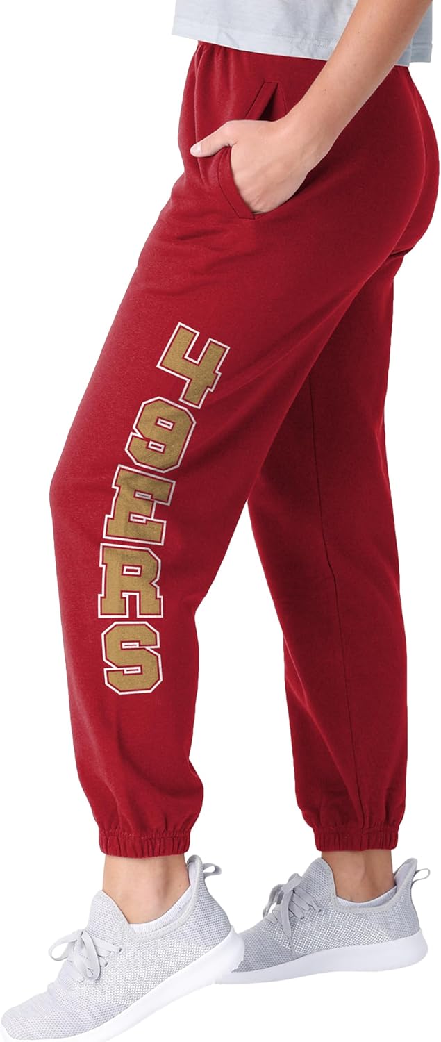 FOCO NFL Women's Officially Licensed Team Color Primary Logo Prime Time Football Sweatpants Joggers Pants