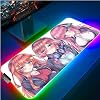 Mouse Pad Anime Quintessential Girls RGB Mouse Pad Gaming Accessories Mouse Pad Large Mouse Pad Gamer PC Non-Slip Cute Girl Desk Mat RGB, M