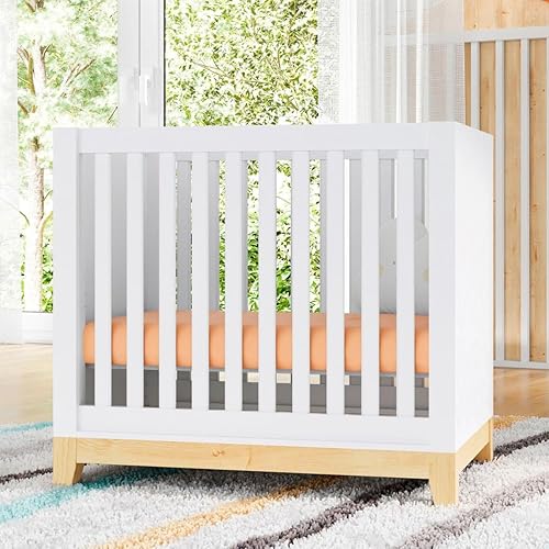 Berço Retrô Pequeno Amor Perfeito Branco com Colchão Incluso, MDF e Madeira Maciça, Pintura Atóxica e 3 Regulagens de Altura