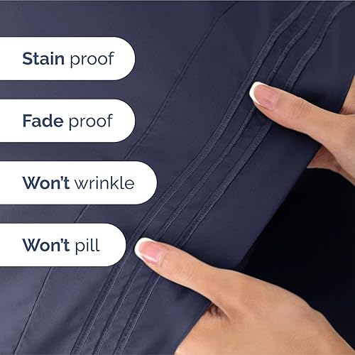 Vista 908 de Juego de sábanas de 4 piezas tamaño king, extrasuaves, transpirables y refrescantes con esquinas profundas, sábanas de fácil ajuste y sin arrugas