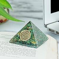 Vista 4 de FASHIONZAADI Aventurina verde, pirámides, cristales de abundancia, pirámide de chakras, pirámide, pirámide de meditación, decoración piramidal