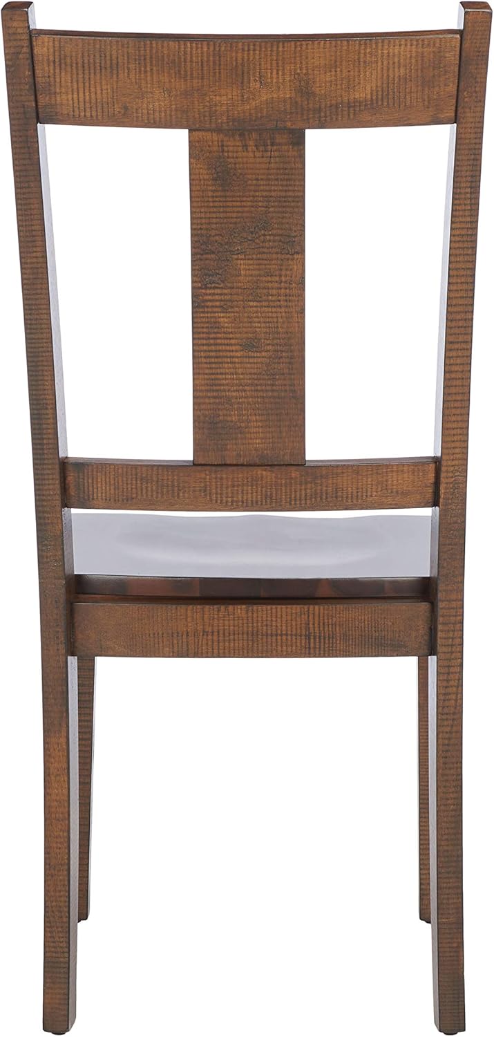 Rustic Café Finish Classic Splat Back Dining Chair Set of 2