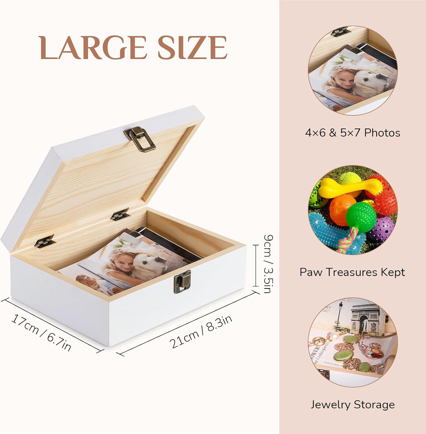 Storieme Pet Memorial Gifts for Dogs: Wooden Memory Box Urn for Dog Ashes - Sympathy Remembrance Gift for Dog Lovers Hold Keepsakes