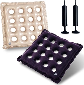2 Pack Inflatable Seat Cushions for Pressure Relief, Waffle Cushion