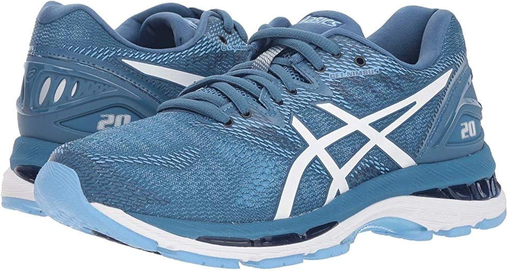 スポーツ ASICS NIMBUS20 ASICS Women's Gel-Nimbus 20 Running Shoe, 6.5, Azure/White