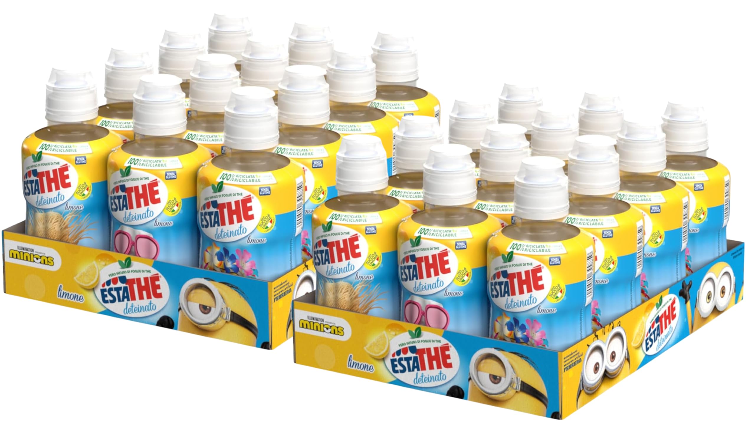 The Deteinato per estathe a LIMONE con Infuso di Foglie di The Nero 250ml [MAXI BOX con 24 Bottiglie]