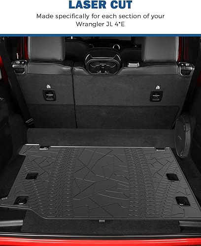 Miniatura 5 de JOYTUTUS Tapete de carga compatible con Wrangler JL 4XE, protección para todo tipo de clima, forro de carga, resistente, impermeable, sin olor,