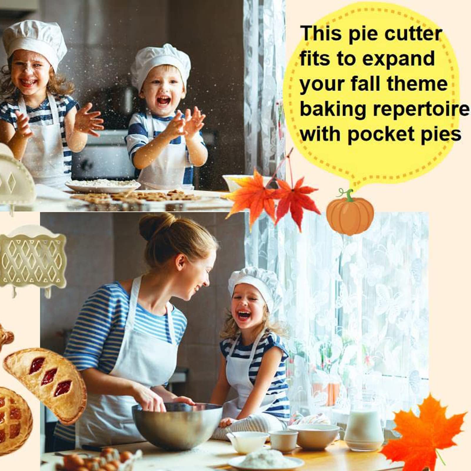 JOYAZ Dough Presser Pocket Pie Molds, Party Potluck Hand Pie Molds, Hand Pie Molds for Halloween Christmas Thanksgiving (Three)