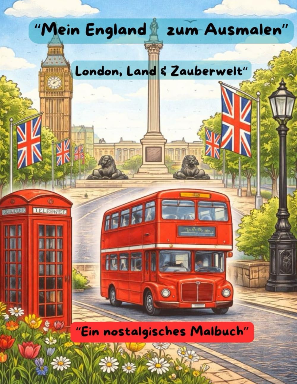 "Mein England zum Ausmalen - London, Land & Zauberwelt, ein nostalgisches Malbuch": " Ausmalen & Entdecken, England für kleine und große ... Sehenswürdigkeiten, Großbritannien entdecken