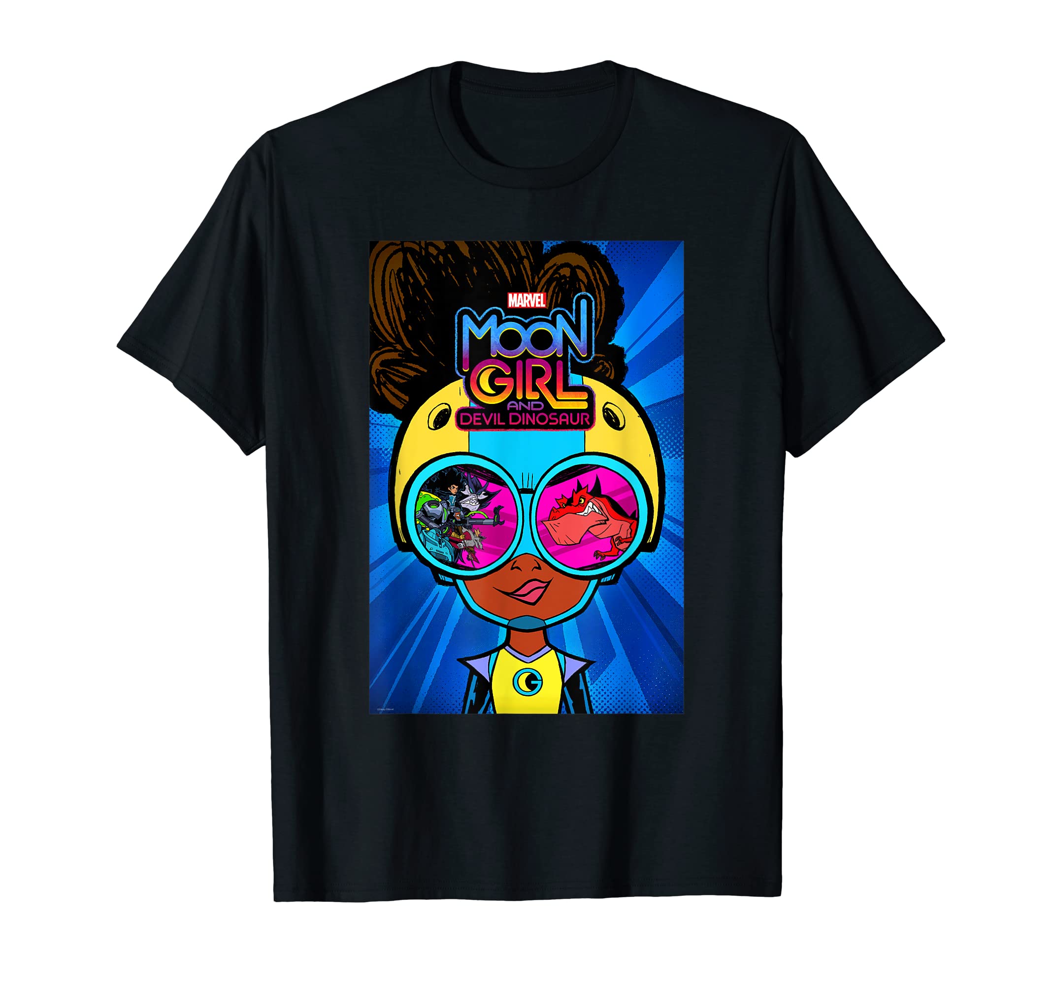 Marvel Moon Girl and Devil Dinosaur Goggles Good vs. Bad T-ShirtOEKO-TEX STANDARD 100