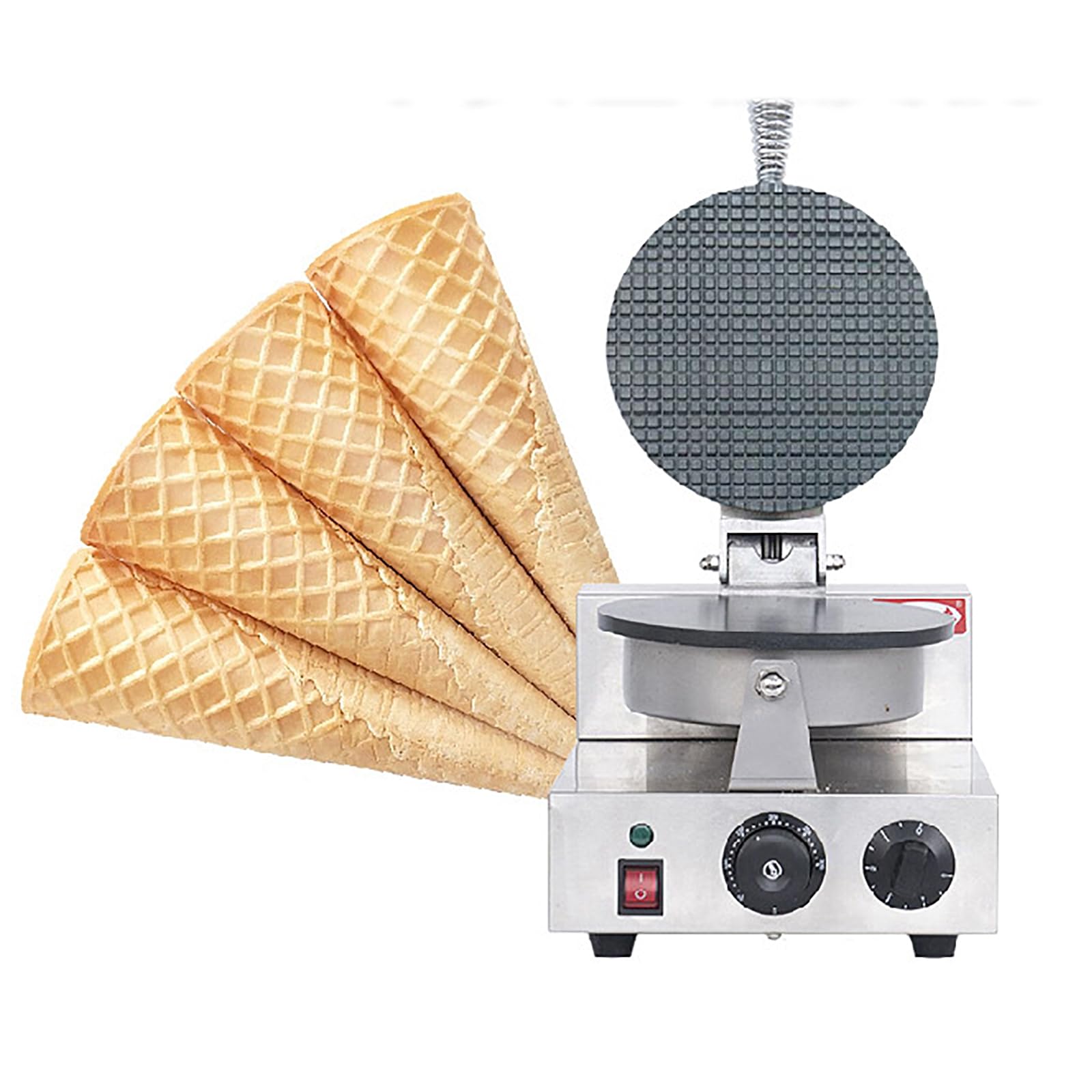 YNIYUJKL Electric Egg Roll Bowl Machine, Ice Cream Cone Waffle Maker With Non-Stick Coated Baking Pan, Adjustable 50-300° Temperature And 0-5Min Timing, 360° Even Heating,Crispy Textur,1 head