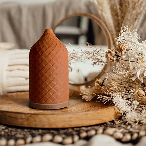 Miniatura 2 de Difusor de aceite esencial para el hogar, difusor de aromaterapia de cerámica para aceites esenciales, difusor de aceite de 4.1 fl oz con apagado