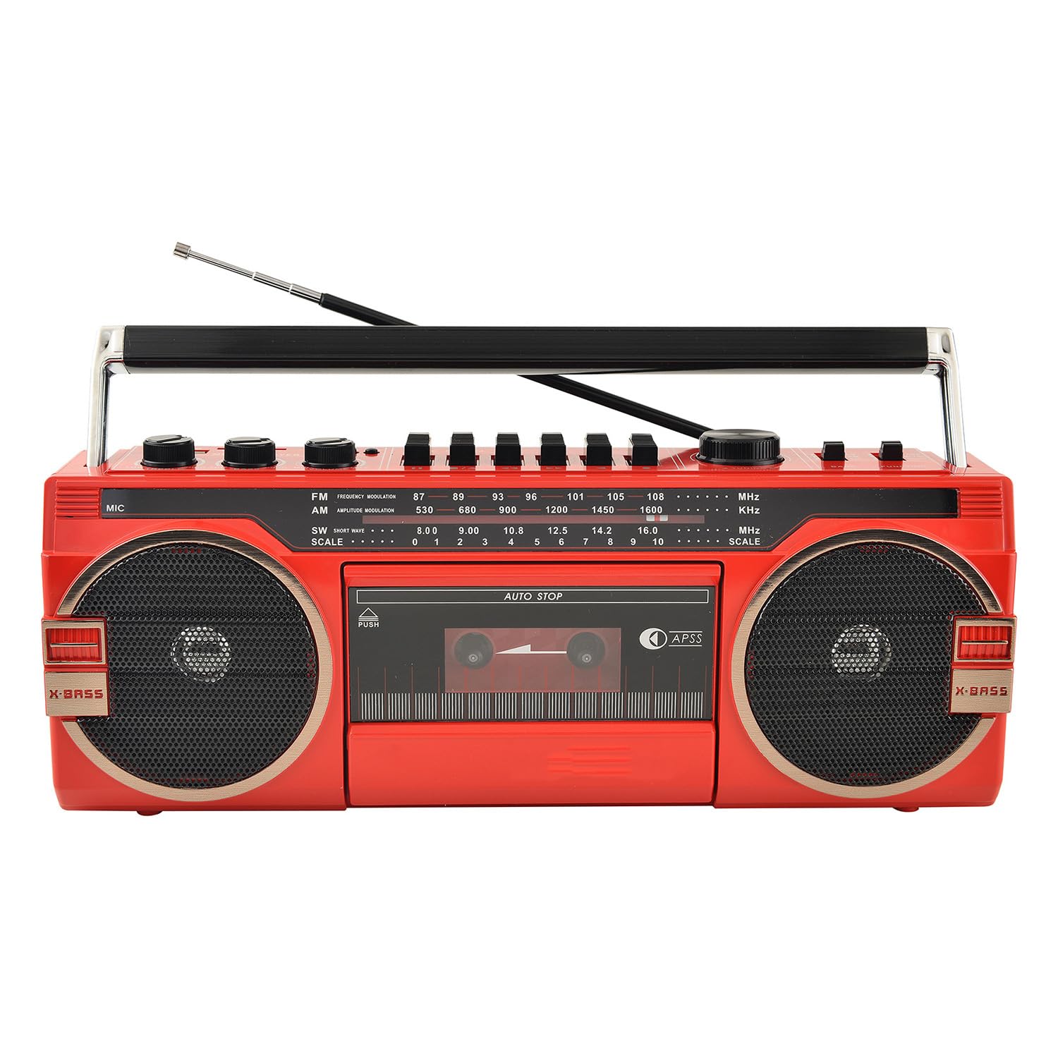 Przenośny odtwarzacz kasetowy Boom Box, magnetofon Bluetooth retro, głośnik radiowy AM/FM, na spotkania rodzinne, podróże