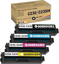 C230 C235 Toner Cartridge High Capacity (with Chip) 006R04391 006R04392 006R04393 006R04394 Compatible for Xerox C230 Toner for Xerox C235DN C230DNI Printer Black:5500;CMY:4500 Pages