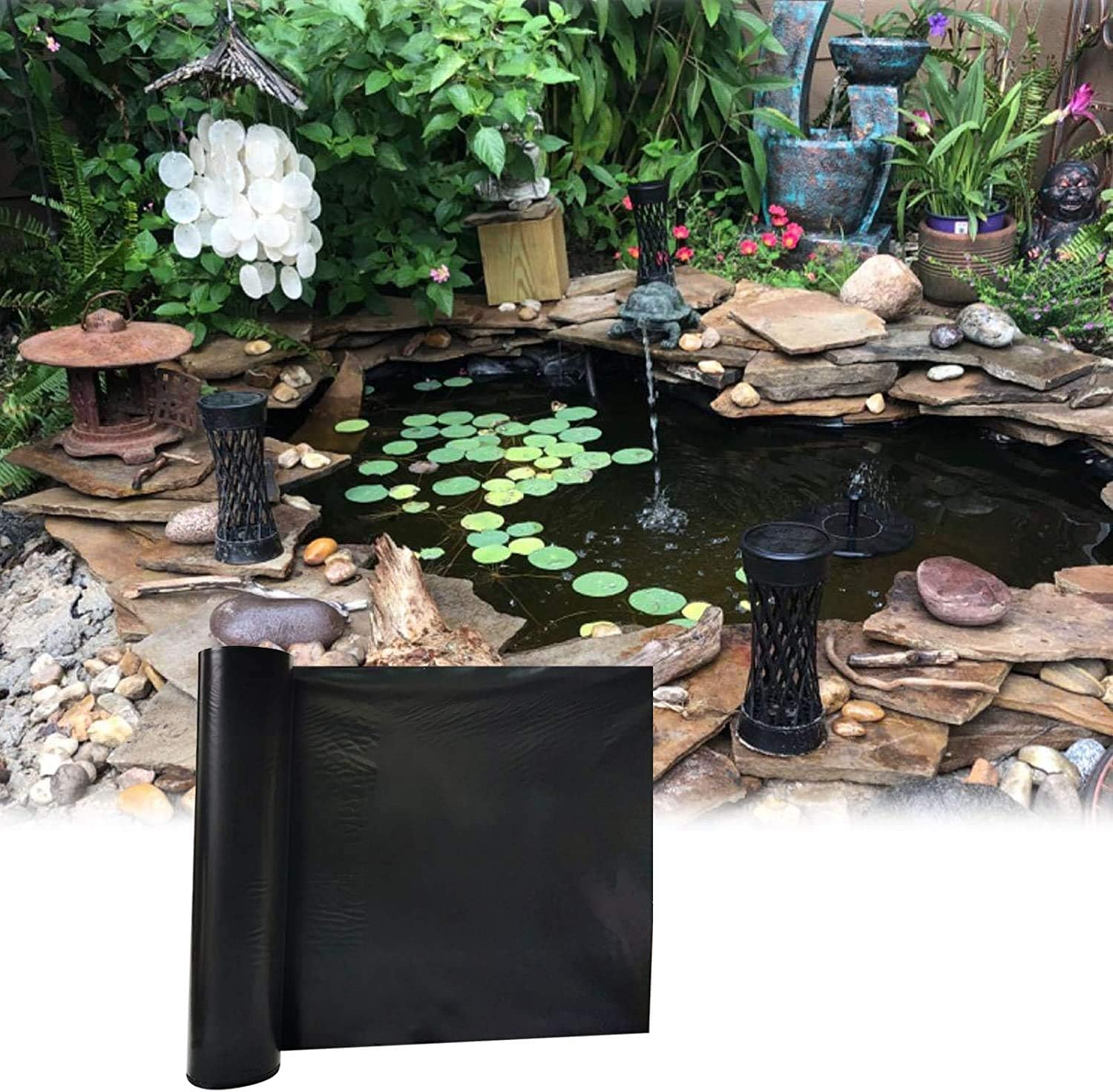 MYLKY HDPE Pre Cut Flexible Pond Liners, Garden Landscaping