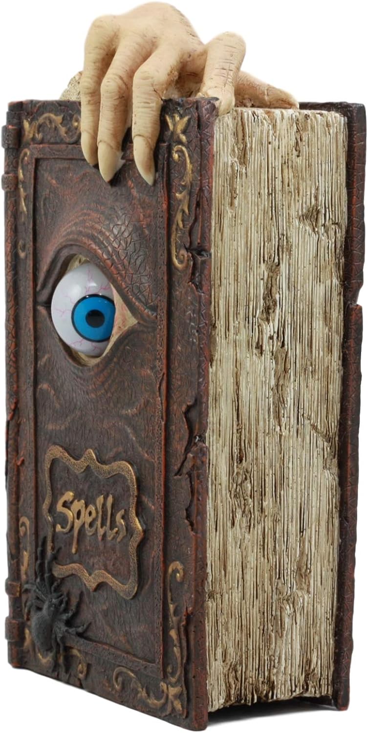 Ebros Witchcraft Sorcery Lifelike Evil Eye Book of Spells Money Bank Figurine Decor Statue 8.5" Tall